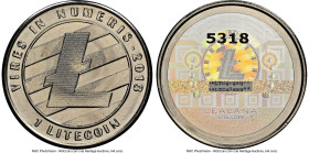 Lealana nickel-plated brass Loaded (Unredeemed) 1 Litecoin (LTC) 2013 MS66 NGC, Ahonen-pg 199. 30mm. Black address. Serial #5318. Firstbits LTCg7gxq. ...