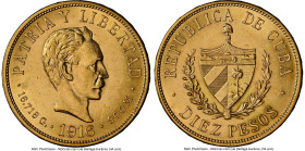 Republic gold 10 Pesos 1916 UNC Details (Reverse Cleaned) NGC, Philadelphia mint, KM20, Fr-3, Y-14. HID09801242017 © 2024 Heritage Auctions | All Righ...