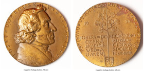 Republic "Joseph Dobrovsky - 100th Anniversary of His Death" Medal 1929 UNC, 70mm. 143.9gm. By Sejnost. Considerd a founder of the modern Czech writte...