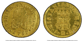 Ferdinand VI gold 1/2 Escudo 1757 M-JB XF Details (Ex. Jewelry) PCGS, Madrid mint, KM378, Cal-561. HID09801242017 © 2024 Heritage Auctions | All Right...