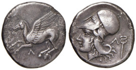 § ACARNANIA Leukas (circa 405-345 a.C.) Statere - Pegaso in volo a sx. R/ Testa elmata di Atena a sx - Pegasi 82 AG (g 8,14) Ossidazioni.

Status: B...