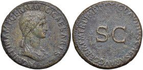 § Agrippina (Senior) (14 a.C.-33 d.C.) Sesterzio - D/ Busto drappeggiato a dx. "AGRIPPINA-MF-GERMANICI-CAESARIS". R/ SC nel centro. Circolarmente: "TI...
