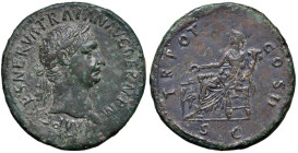 § Traiano (98-117) Sesterzio - Testa laureata a dx. R/ La Concordia seduta a sx - RIC 388 AE (g 21,20) Campi ritoccati.

Status: BB

Notes: Please...