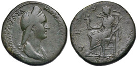 § Sabina (moglie di Adriano) Sesterzio - Busto a dx. R/ Vesta seduta a sx - RIC 1036 AE (g 27,01)

Status: qBB

Notes: Please, note that Nomisma A...