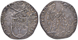 Giulio II (1503-1513) Giulio - Munt. 25 AG (g 3,45) R Leggermente tosato, ma piacevole esemplare con bella patina. Lievi depositi.

Status: qSPL

...