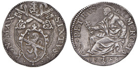 Sisto V (1585-1590) Testone 1588 - Munt. 47 AG (g 8,88) RRR Lievi graffi sul contorno, forse per probabile provenienza da montatura. Esemplare comunqu...