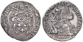 Urbano VIII (1623-1644) Testone An. VIII - Munt. 45 AG (g 9,12) R Graffi di limatura sul contorno e manipolazioni nel campo al R/.

Status: BB

No...