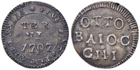 Pio VI (1775-1799) Terni - Muraiola da 8 Baiocchi 1797 An. XXIII - Munt. 418 MI (g 3,06) R Interessante falso d'epoca.

Status: BB

Notes: