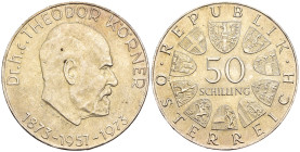 Austria - Seconda Repubblica Austriaca (1955-oggi) - 50 Schilling 1973 - 100° anniversario della nascita del Dr. Theodor Koerner - Ag .900 - KM#2917
...
