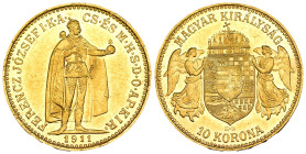 Ungheria - Franz Joseph I (1848-1916) - 10 Korona 1911 KB - Mint: Kremnica - Au .900 - KM#485

SPEDIZIONE SOLO IN ITALIA - SHIPPING ONLY IN ITALY
...