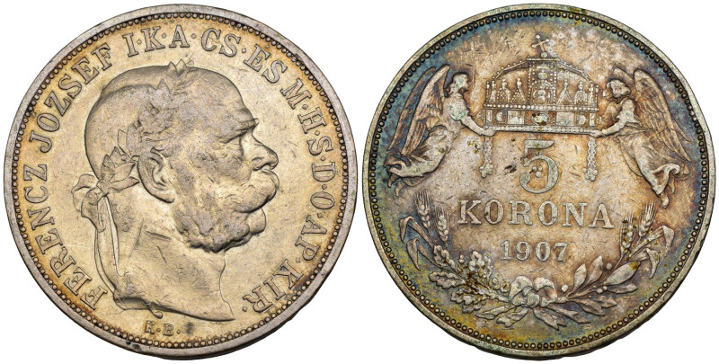 Ungheria - Franz Joseph I (1848-1916) - 5 Korona 1907 - Ag - KM#488

SPEDIZION...