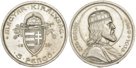 Ungheria - 5 Pengo 1938 BP - 900° Anniversario della Morte di Santo Stefano - Mint: Budapest - Ag .640 - KM#516

SPEDIZIONE SOLO IN ITALIA - SHIPPIN...