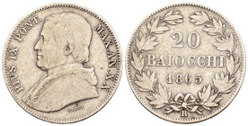 Roma - Stato Pontificio - Pio IX (1846-1878) - 20 Baiocchi 1865 XX - Ag - Gigante 108

SPEDIZIONE SOLO IN ITALIA - SHIPPING ONLY IN ITALY

MB/qBB