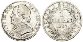 Roma - Stato Pontificio - Pio IX (1846-1878) - 1 Lira 3° Tipo, busto grande 1867 XXI - Ag - Gigante 298

SPEDIZIONE SOLO IN ITALIA - SHIPPING ONLY I...