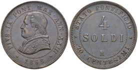 Roma - Stato Pontificio - Pio IX (1846-1870) - 4 Soldi 1868 XXIII - Cu - Gigante 320

SPEDIZIONE SOLO IN ITALIA - SHIPPING ONLY IN ITALY

qFDC/FDC