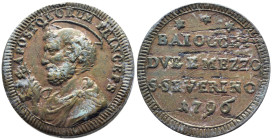 San Severino Marche - Pio VI (1775-1799) - Sampietrino da Baiocchi Due e Mezzo 1796 - Cu - MIR 3001 - Perizia FILNUM qSPL

SPEDIZIONE SOLO IN ITALIA...