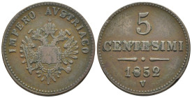 Venezia - Impero Austriaco, Monetazione per il Regno Lombardo-Veneto - Francesco Giuseppe I (Franz Joseph I) (1848-1866) - 5 Centesimi 2° Tipo 1852 - ...