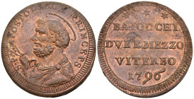 Viterbo - Stato Pontificio - Pio VI (1775-1799) - Sampietrino da due Baiocchi e mezzo 1796 - Cu, rame rosso - gr. 15,48 - MIR 3021/2

SPEDIZIONE SOL...