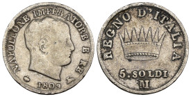 Re d'Italia (1805-1814) - 5 Soldi 1809 Milano - Ag - Gigante 188

SPEDIZIONE SOLO IN ITALIA - SHIPPING ONLY IN ITALY

MB