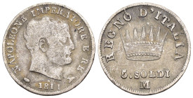 Re d'Italia (1805-1814) - 5 Soldi 1811 Milano - Ag - Gigante 190a

SPEDIZIONE SOLO IN ITALIA - SHIPPING ONLY IN ITALY

MB