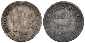 Re d'Italia (1805-1814) - 5 Soldi 1813 Milano - Ag - Gigante 195

SPEDIZIONE SOLO IN ITALIA - SHIPPING ONLY IN ITALY

MB/qBB