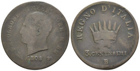 Re d'Italia (1805-1814) - 3 Centesimi 1808 Bologna - Cu - Gigante 219

SPEDIZIONE SOLO IN ITALIA - SHIPPING ONLY IN ITALY

MB