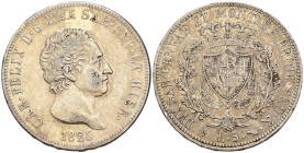 Carlo Felice (1821-1831) - 5 Lire 1826 Torino - Ag - Gigante 44

SPEDIZIONE SOLO IN ITALIA - SHIPPING ONLY IN ITALY

Bel BB