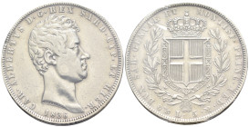 Carlo Alberto (1831-1849) - 5 Lire 2° Tipo 1836 Genova - Ag - Gigante 63 - Perizia Perrone BB/qSPL

SPEDIZIONE SOLO IN ITALIA - SHIPPING ONLY IN ITA...