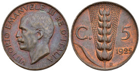 Vittorio Emanuele III (1900-1943) - 5 Centesimi Spiga del 2° Tipo 1925 - Cu, tracce rame rosso - Gigante 271

SPEDIZIONE SOLO IN ITALIA - SHIPPING O...