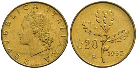 Repubblica Italiana - 20 Lire Ramo di Quercia 1957 - R/ Gambo del 7 della data più largo - Ba - Gigante 192a

SPEDIZIONE IN TUTTO IL MONDO - WORLDWI...