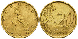 Italia - 20 Eurocent 2002 - Oro nordico - D/ dicitura "EURO" parzialmente mancante - R/ conio data estremamente evanescente.

SPEDIZIONE IN TUTTO IL...