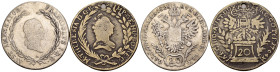 Austria - Impero Austriaco - Lotto di 2 monete: 20 Kreuzers 1828 A Mint: Vienna Ag .583 KM#2144 - 20 Kreuzers 1764 Mint: Vienna Ag .583 KM#1814

SPE...