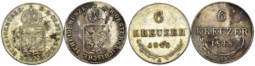 Austria - Impero Austriaco - Franz Joseph I (1848-1916) - Lotto di 2 monete da 6 Kreuzer 1848 A Mint: Vienna Ag .428 KM#2199

SPEDIZIONE SOLO IN ITA...