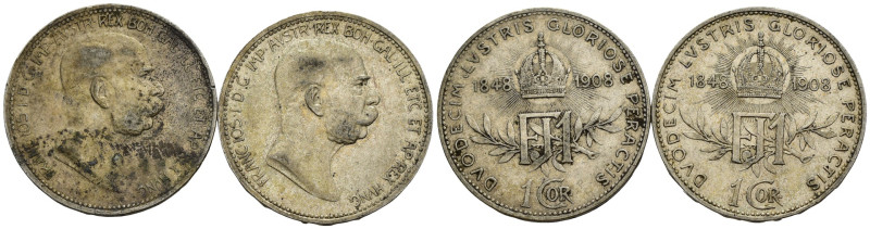 Austria - Impero Austriaco - Franz Joseph I (1848-1916) - Lotto di 2 monete da 1...