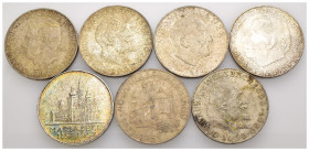 Austria - Lotto di 7 monete: 25 Schilling 1973 100° anniversario della nascita di Max Reinhardt Ag .800 KM#2915 - 25 Schilling 1961 40° anniversario d...