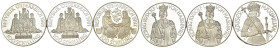 Austria - Lotto di 3 monete: 2 esemplari da 100 Schilling 1991 Serie Millennium 996-1996 Ag .900 KM#3001 - 100 Schilling 1992 Serie Millennium 996-199...