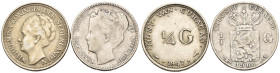 Curaçao (Antille Olandesi) - Wilhelmina (1890-1948) - Lotto di 2 monete: 1/4 Gulden 1900 Ag .640 KM#35 - 1/4 Gulden 1947 Ag .640 KM#44

SPEDIZIONE S...