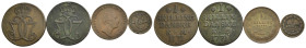 Danimarca - Lotto di 4 monete: 2 esemplari da 1 Skilling Dansk 1771 Cu KM#616 - 2/3 Skilling Banco 1855 Cu KM#663 - 1/6 Skilling Banco 1838 Cu KM#639...