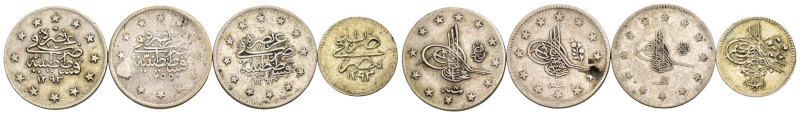 Mondiali - Impero Ottomano e Egitto - Lotto di 4 monete valori e anni vari - Ag....