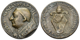Paolo II (Pietro Barbo) 1464-147 - Medaglia 1465 - D/ busto con piviale a sinistra, R/ stemma di Paolo II - AE - gr. 23,75; Ø mm 32 - coniazione postu...