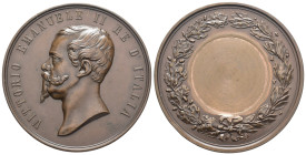 Regno d'Italia - Vittorio Emanuele II (1861-1878) - Medaglia Premio - gr. 69,20 - Ø mm 55 - R/ incisione abrasa

SPEDIZIONE SOLO IN ITALIA - SHIPPIN...