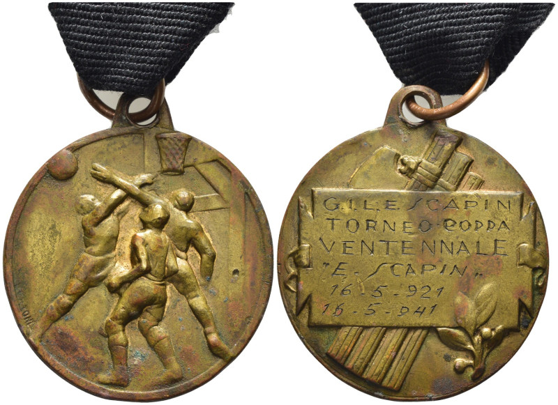 Ventennio - Medaglia 1941 - Torneo Coppa Ventennale E. Scapini 1921-1941 - AE - ...