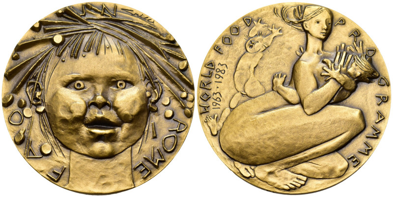 Medaglia FAO Programma Alimentare Mondiale 1963-1983 - AE - 50mm - in confezione...