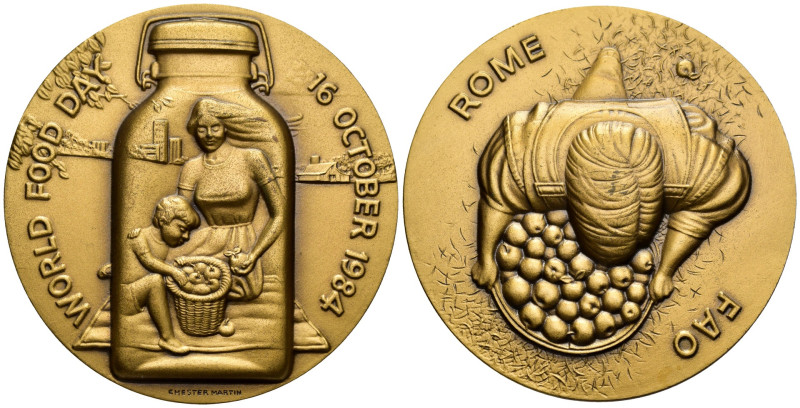 Medaglia FAO Giornata Mondiale dell'Alimentazione, 16 Ottobre 1984 - AE - 50mm -...