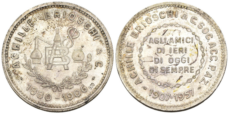 Achille Brioschi (1880-1906) - Medaglia Achille Brioschi & C. Soc. Acc. P. Az. 1...
