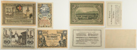 Austria - Lotto di 4 banconote: Città di Vöcklabruck (Stato federale dell'Alta Austria) banconota 50 Heller 1920 - Città mercato di Traismauer (Stato ...