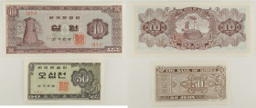 Corea del Sud - Lotto di 2 banconote: 10 Won 1962-1965 (1962-1973) P#33 - 50 Jeon 1962 P#29a

SPEDIZIONE IN TUTTO IL MONDO - WORLDWIDE SHIPPING

c...