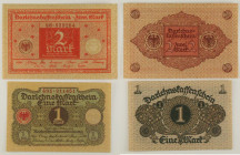 Germania - Repubblica di Weimar (1918-1933) - Lotto di 2 banconote: 2 Mark 1920 P#59 - 1 Mark 1920 P#58

SPEDIZIONE SOLO IN ITALIA - SHIPPING ONLY I...