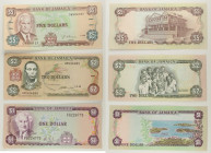 Jamaica - Lotto di 3 banconote: Five Dollars 1992 P#70e - Two Dollars 1993 P#69e - One Dollar ND (1982-1986) P#64b

SPEDIZIONE IN TUTTO IL MONDO - W...