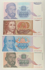 Jugoslavia - Lotto di 4 banconote: 50.000 Dinara 1993 P#130 - 1000 Dinara 1994 P#140a - 5000 Dinara 1994 P#141a - 10.000 Dinara 1992 P#116a

SPEDIZI...